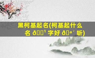 黑柯基起名(柯基起什么名 🌹 字好 🪴 听)